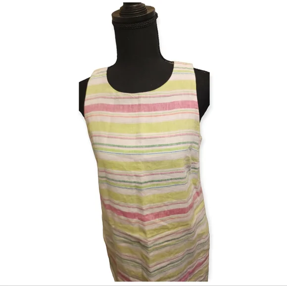 Tommy Bahama tulum light pastel striped linen shift dress sz xs - Picture 7 of 11